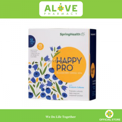 SPRINGHEALTH HAPPY PRO 15B CFU BLUEBERRY DRINK MIX 12'S X 2G