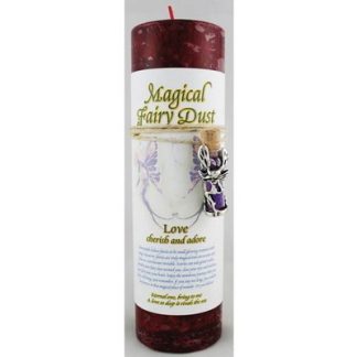 Love Pillar Candle with Fairy Dust Necklace