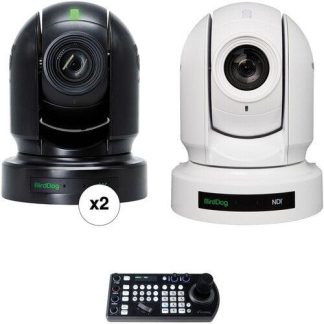 BirdDog 3 x P400 4K Full NDI PTZ Cameras and PTZ Keyboard Kit (1 x White, 2 x Black) - BDP400BUNDLE-WBB