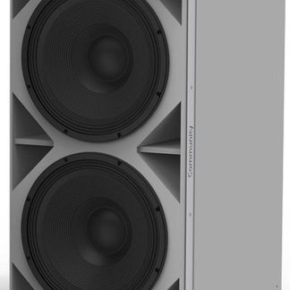 Biamp Community IS8-218WR High Power Dual 18-Inch Subwoofer (Weather-Resistant, Grey)