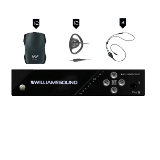 Williams Sound FM 557-12 FM+ System Package (12 R37 receivers)