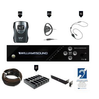 Williams Sound FM 558-24 PRO FM+ PRO System Package (24 R38 receivers)
