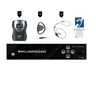 Williams Sound FM 558 FM+ System Package (4 R38 receivers)
