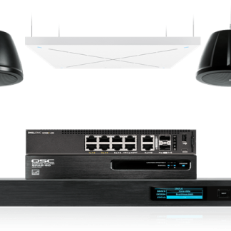 QSC Medium meeting room audio: pendant speakers with Sennheiser TeamConnect Ceiling 2