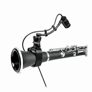 Audio-Technica ATM350W Cardioid condenser instrument microphone with universal clip-on mounting system, 5" gooseneck, AT8491W woodwind mount