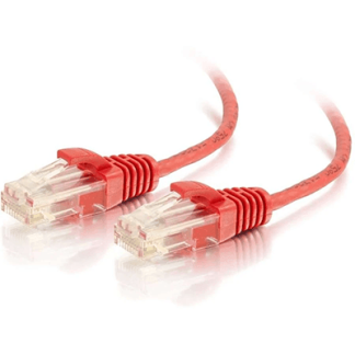 C2G RJ45 Male to RJ45 Male Slim Cat 6 Patch Cable (1', Red) - CG01165