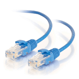 C2G RJ45 Male to RJ45 Male Slim Cat 6 Patch Cable (7', Blue) - CG01080