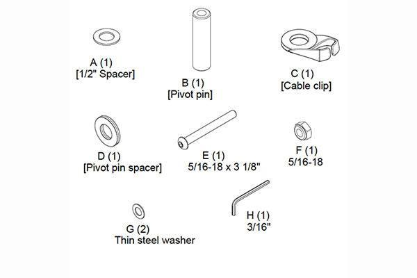Chief Kx / K1 / K2 Arm Hardware Kit Blk - KRA241B