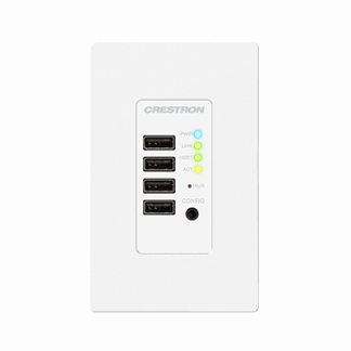 Crestron DM-NUX-R2-1G-W DM NUX USB over Network Wall Plate with Routing, Remote, White