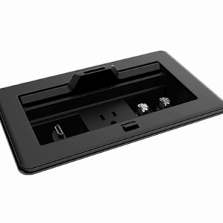 Crestron FT2-202-MECH-PTL-B  FlipTop FT2 Series Cable Management System, 202 Size, Mechanical, Pass-Through Lid, Black