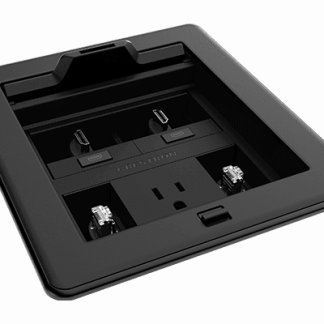 Crestron FT2-500-MECH-PTL-B  FlipTop FT2 Series Cable Management System, 500 Size, Mechanical, Pass-Through Lid, Black