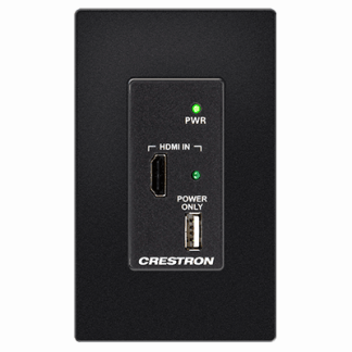 Crestron HD-TX-101-C-1G-E-B-T DM Lite® Transmitter for HDMI® Signal Extension over CATx Cable, Wall Plate, Black Textured (Discontinued)