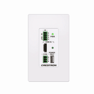 Crestron HD-TXC-101-C-1G-E-W-T DM Lite® Transmitter for HDMI®, IR and RS-232 Signal Extension over CATx Cable, Wall Plate, White Textured (Discontinued)