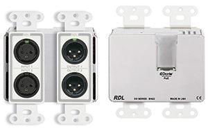 RDL Wall-Mounted Bi-Directional Mic/Line Dante Interface 2 x 2 - DD-BN22