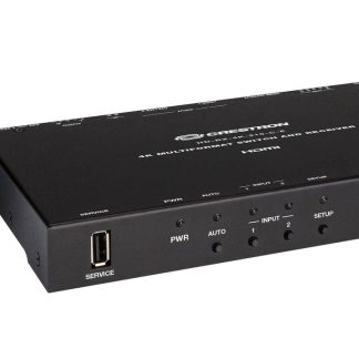 Crestron 4K 2x1 DM® Essentials Scaling Auto-Switcher and Wall Plate Extender over CATx Cable (Black) - DM-EXT-1021-1G-B KIT