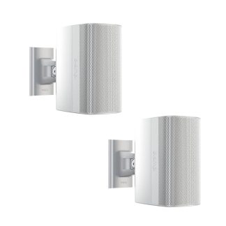 Biamp Desono DX-S5 5” High Output Coaxial Surface Mount Indoor/Outdoor Loudspeaker w/ HF compression driver. 8 Ohm or 70V/100V operation, included ClickMount pan-tilt mounting bracket (Pair, White) - 910080