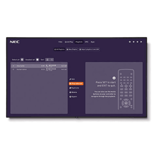 NEC MultiSync V754Q-MPI 75" 4K UHD Display with integrated SoC MediaPlayer w/ CMS platform