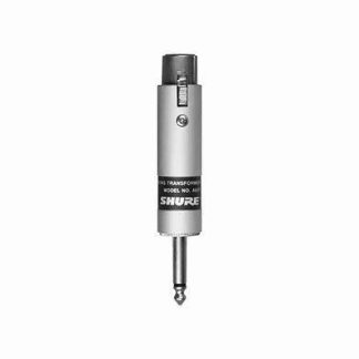 Shure A85F Transformer; Low Z, Female XLR to High Z 1/4" Phone Plug