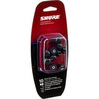 Shure EABKF1-10L Large Black Foam Sleeves. (Ten Included/Five Pair)