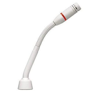 Shure MX405WRLP/C-VBDL 5" Shock-Mounted Gooseneck Mic with Cardioid Capsule, No Preamp, and Red LED Ring on Top (White)