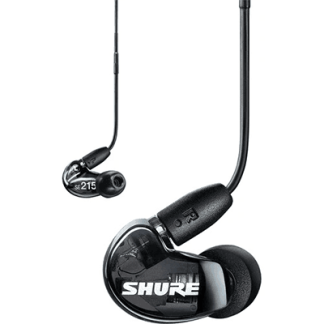 Shure SE215 Sound-Isolating In-Ear Stereo Earphones with RMCE-UNI Remote Mic Universal Cable (Black) - SE215DYBK+UNI