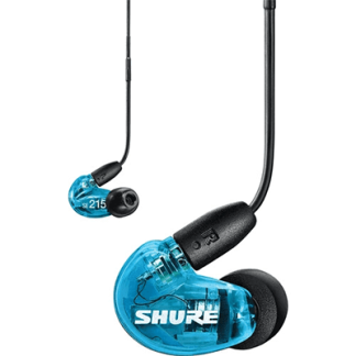 Shure SE215 Sound-Isolating In-Ear Stereo Earphones with RMCE-UNI Remote Mic Universal Cable (Blue) - SE215DYBL+UNI