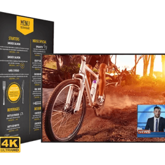 Planar URP98-ERO-T 98" diagonal, UHD, D-LED backlight, 450 nit brightness, 24x7 reliability, multi-source viewing, speakers, landscape and portrait, ERO with Soda-lime Glass, 20 pt IR touch - 998-3264-00
