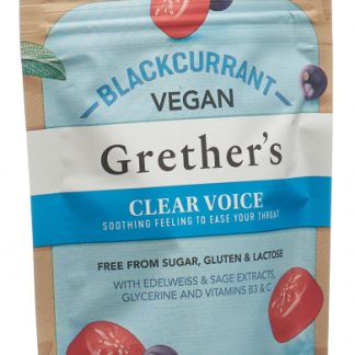 Grethers Clear Voice Blackcurrant Pastillen vegan Btl 45 g