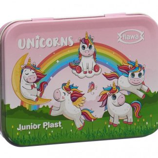 Flawa Junior Plast Strips Unicorns Tin Box 20 Stk
