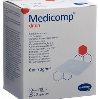 Medicomp drain 10x10cm steril 25 Btl 2 Stk