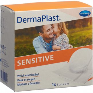 DermaPlast Sensitive Schnellverband 6cmx5m weiss Rolle