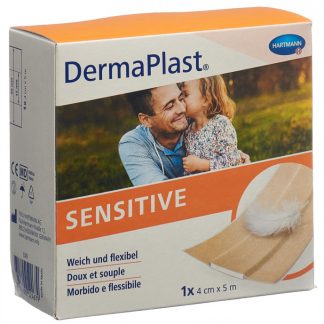 Dermaplast Sensitive Schnellverband 4cmx5m hautfarbig Rolle