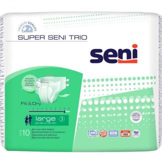 per Seni Trio Windelhosen L atmungsaktiv Hüftumfang 100-150cm 8 Tropfen 10 Stk