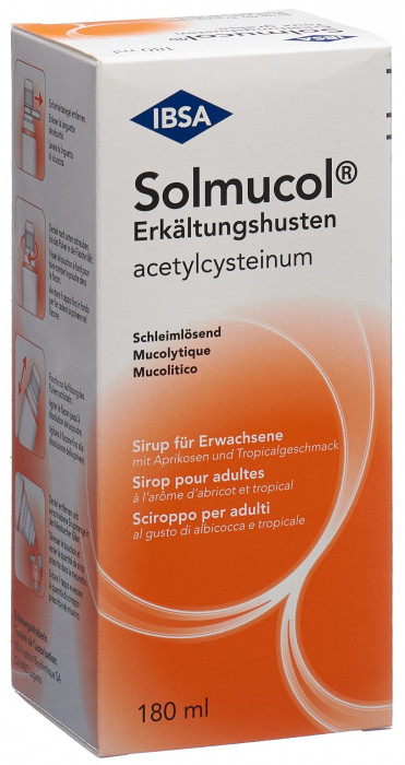 Solmucol Erkältungshusten 180 ml Sirup für Erwachsen mit Aprikosengeschmack
