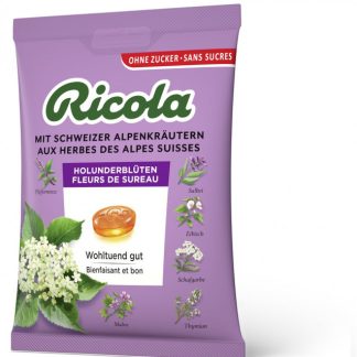 Ricola Holunderblüten Kräuterbonbons ohne Zucker mit Stevia Btl 125 g