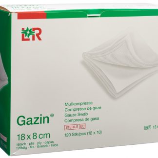 Gazin Set 10 Longuetten 8x18cm 16-fach Typ17 steril 12 Stk x 2Stk