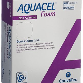 AQUACEL Foam Schaumverband nicht-adhäsiv 5 x 5 cm 10 Stück