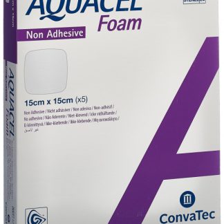 AQUACEL Foam Schaumverband nicht-adhäsiv 15 x 15 cm 5 Stück