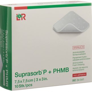 Suprasorb P + PHMB antimikrobieller Schaumverband 7.5x7.5cm 10 Stk
