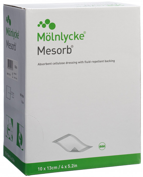 Mesorb Absorbierender Saugverband 10x13cm steril 50 Stk