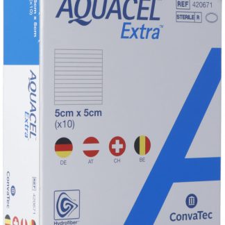 AQUACEL Extra Hydrofiber Verband 5x5cm 10 Stk