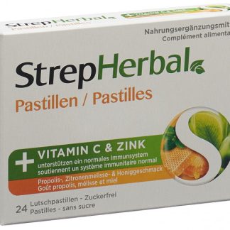 StrepHerbal Pastillen Propolis Zitronenmelisse Honiggeschmack 24 Stk