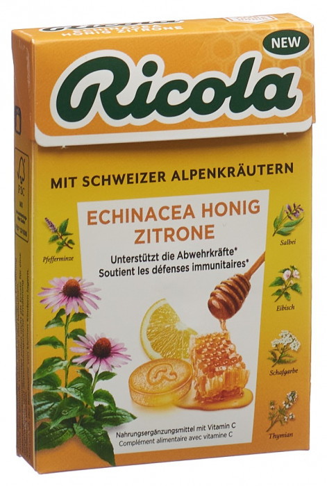 Ricola Echinacea Honig Zitrone mit Zucker Box 50 g