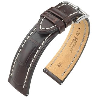 Hirsch Capitano Louisiana Alligator Watch Strap Semi-Matte Brown