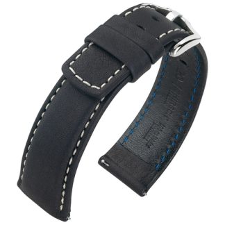 Hirsch Mariner Watch Strap 100m Waterproof Black