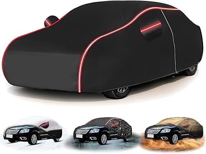 Autoabdeckung Vollgarage für Niss n Prairie M10 1982-1988(409x166x160cm),Vier-Jahreszeiten-Schutz, UV-beständig, wasserdicht, Anti-Aging, seitlicher Reißverschluss