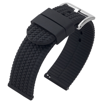 Racing Tyre Watch Strap Silicone Black