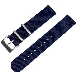 Navy Blue Canvas Like NATO Nylon Two Piece Strap