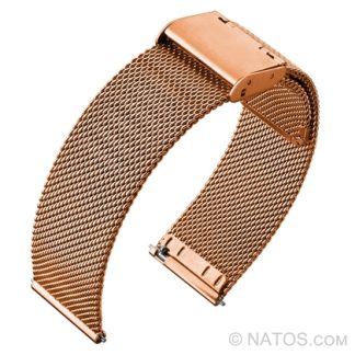 Mesh Milanese Watch Bracelet 0.6 Finely Woven Rose Gold Steel