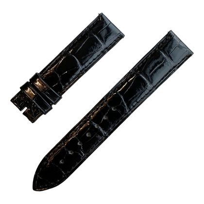 Original Jaeger-LeCoultre Watch Strap Shiny Black Alligator Skin 17/16 mm